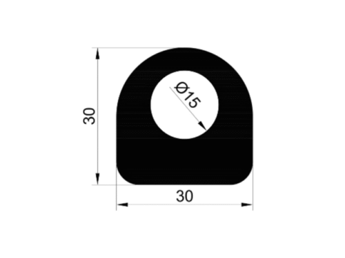 Stootprofiel 30x30 mm