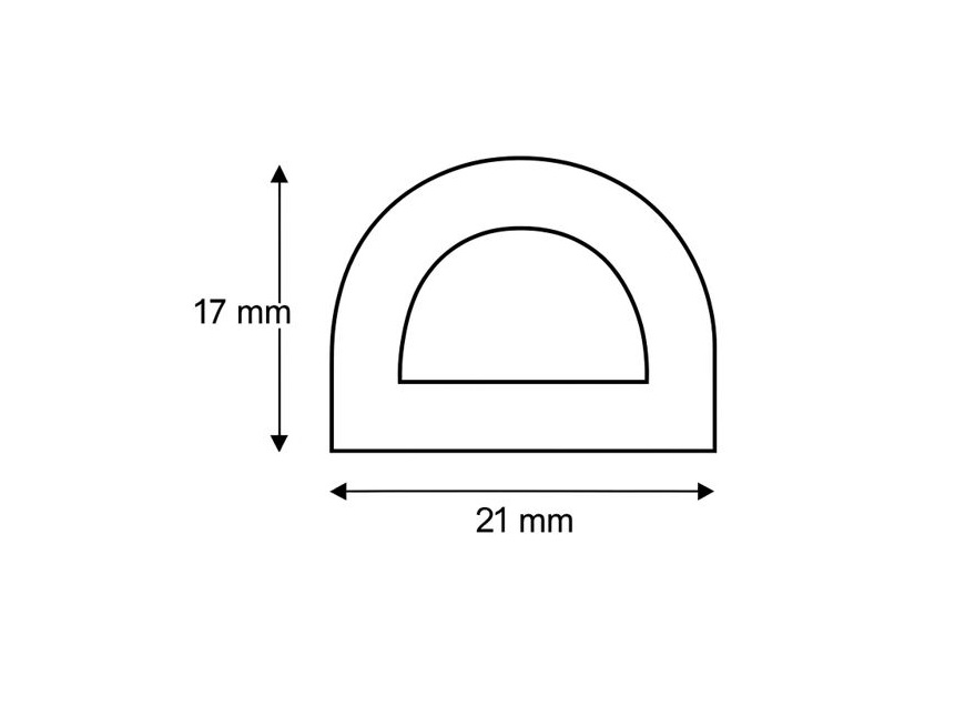 D-profiel 21x17 schematisch